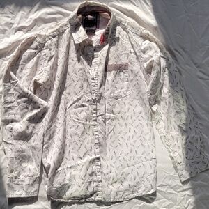 Stylish White Patterned Dress Shirt